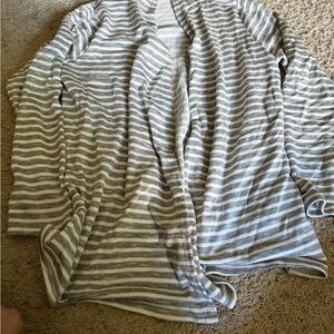 INC International Concepts Gray and White Striped Cardigan